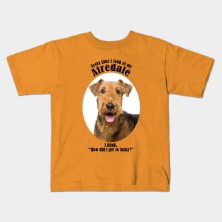 Lucky Airedale Kids T-Shirt